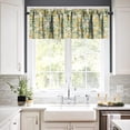 thumbnail image 3 of Floral Kitchen Valance, William Morris Art Rose Flower Birds Yellow Small Window Treatments for Kitchen Living Room Bathroom Cafe Decor Rod Pocket Vintage Retro Valances 54x18 Inch, 1 Panel, 3 of 5