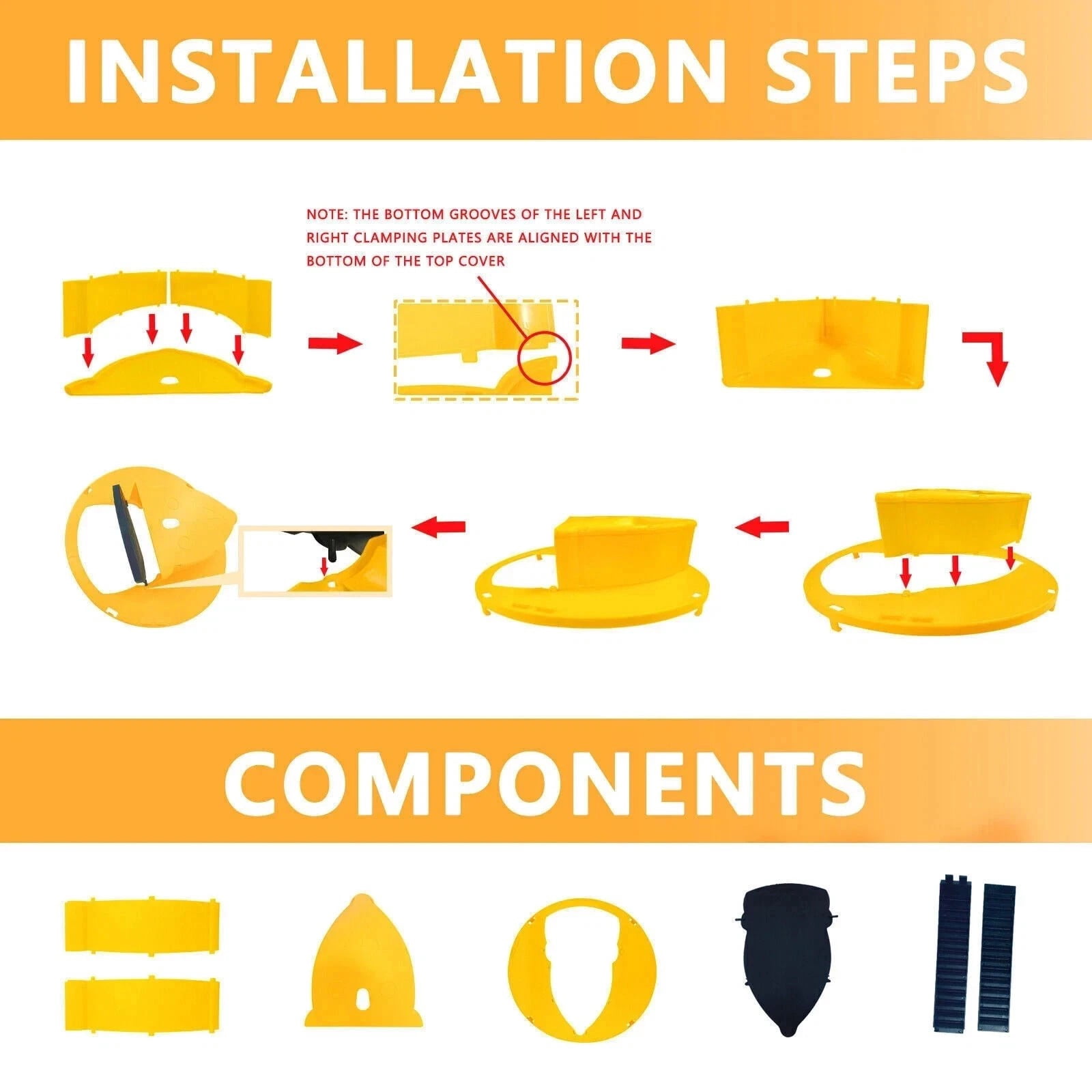 Mouse Trap Bucket- 5 Gallon Bucket Lid Mouse Rat Trap 4 Pack - Automatic Reset Flip and Slide Mouse Trap - Humane Mouse Rat Traps for Indoor Outdoor Use - Reusable Mouse Trap