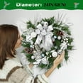 thumbnail image 3 of Garvee 24 Inch Christmas Wreaths for Front Door, Battery Operated Lighted Xmas Wreath for Window Indoor Outdoor, 3 of 8