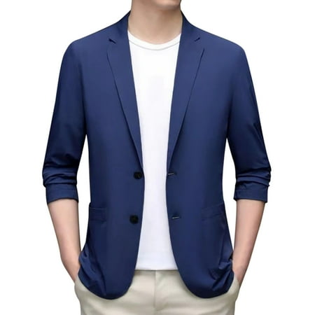 2025 Spring Summer Men s Lightweight Men Suits Summer Suit Jacket Casual Mens Suit Slim Stretch Slim Fit Button Mens Business Suits Sport Coats