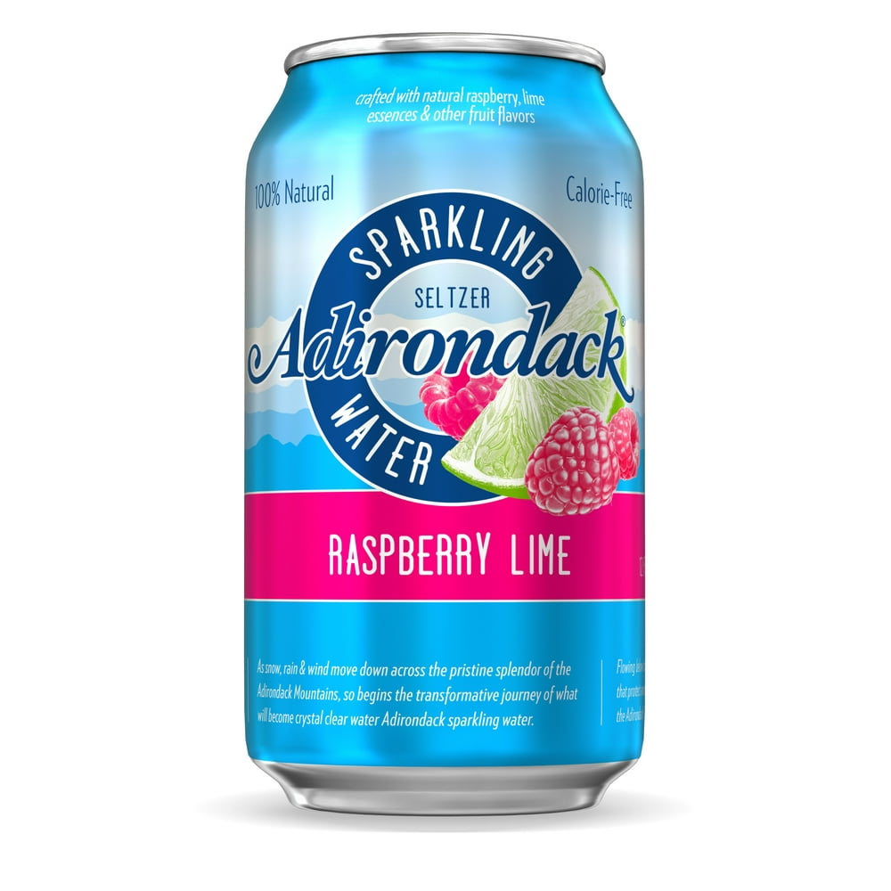 Adirondack 12 oz Raspberry Lime Seltzer Sparkling Water Can, 24 Count