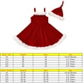 thumbnail image 7 of 2Pcs Kids Christmas Outfit, Fluffy Stitching Spaghetti Strap Sleeveless Slip Dress + Knotted Hat for Girls, 7 of 7