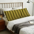 thumbnail image 2 of Long Pillow Cover Yellow-Black-Bee-Stripes Cushion Body Pillow Case Rectangle Decorative Throw Printed Pillowcase 20 X 60 Inch, 2 of 6