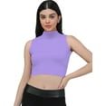 thumbnail image 1 of eloria Women's Top High-Neck Sleeveless Crop Tank Top Color: Light Purple | Size: S, 1 of 6