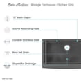 thumbnail image 5 of Rivage 33 x 21 Stainless Steel, Single Basin, Farmhouse Kitchen Sink with Apron in Black, 5 of 9