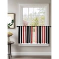 thumbnail image 2 of Sheer Curtains 54 inches Long, Black Red Stripe Minimalist Vertical Stripes Modern Art Light Filtering Sheer Window Curtains Rod Pocket Voile Drapes for Bedroom Living Room, 52"W x 54"L 2 Panels, 2 of 7
