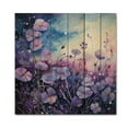 thumbnail image 3 of Designart "Pointillism Dot Art of the Violets Field III" Floral Print on Natural Pine Wood, 3 of 5