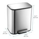thumbnail image 3 of 5.3 gallon (20 liter) small rectangular stainless steel garbage can con soft-close lid foot pedal y inner bucket para kitchen home oficina dormitorio y sala de estar, 3 of 7