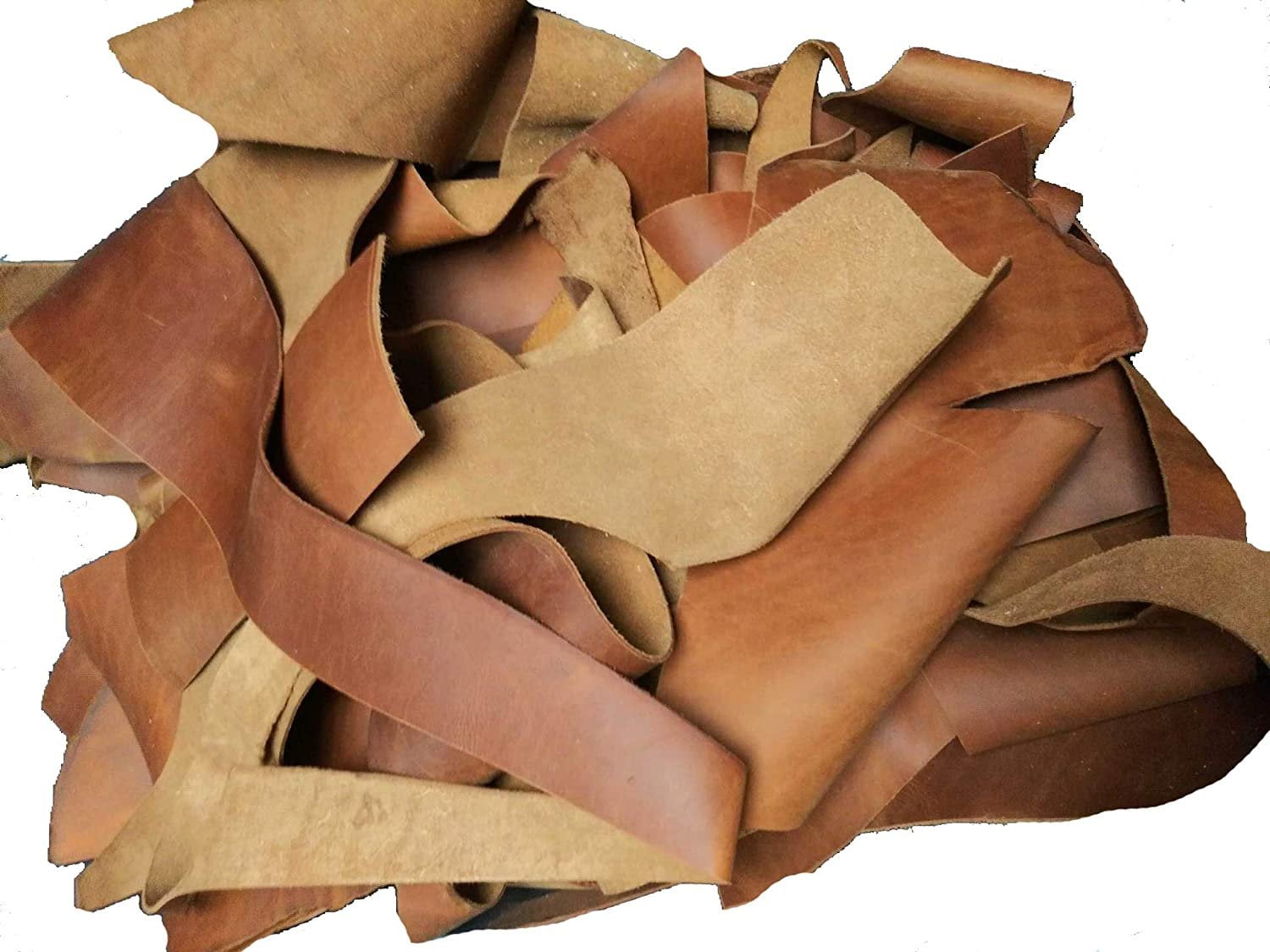 Leather Scraps with Scars (12 oz Pack) 8 - Plus / Thick Brown