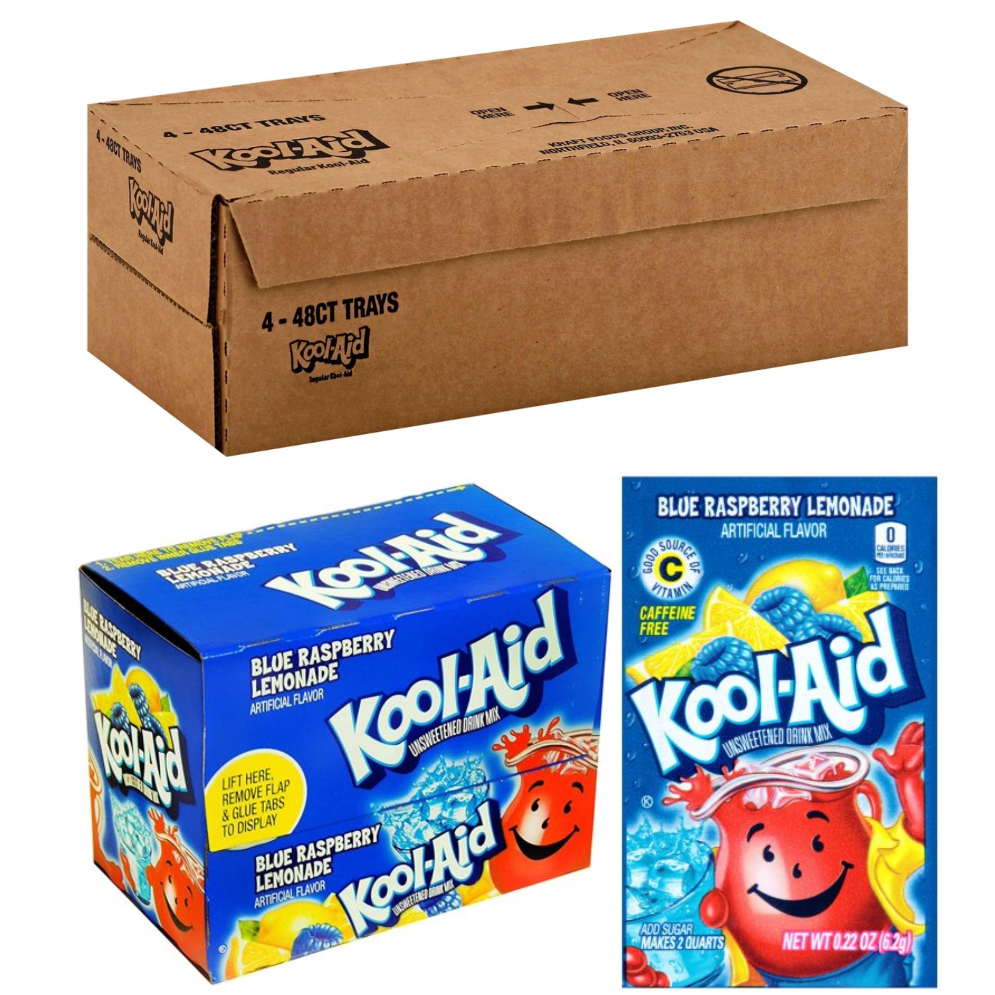 xx. coke_blue.xx Kool-Aid Black Cherry Beverage Mix, Unsweetened, Bulk 192 Packets