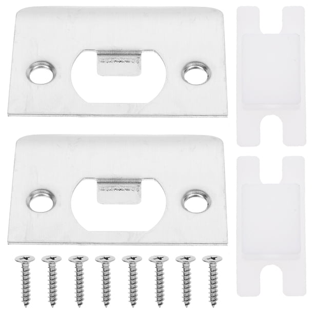 2 juegos de placas de refuerzo para puerta delantera, cubiertas de cerrojo, placas de acero inoxidable