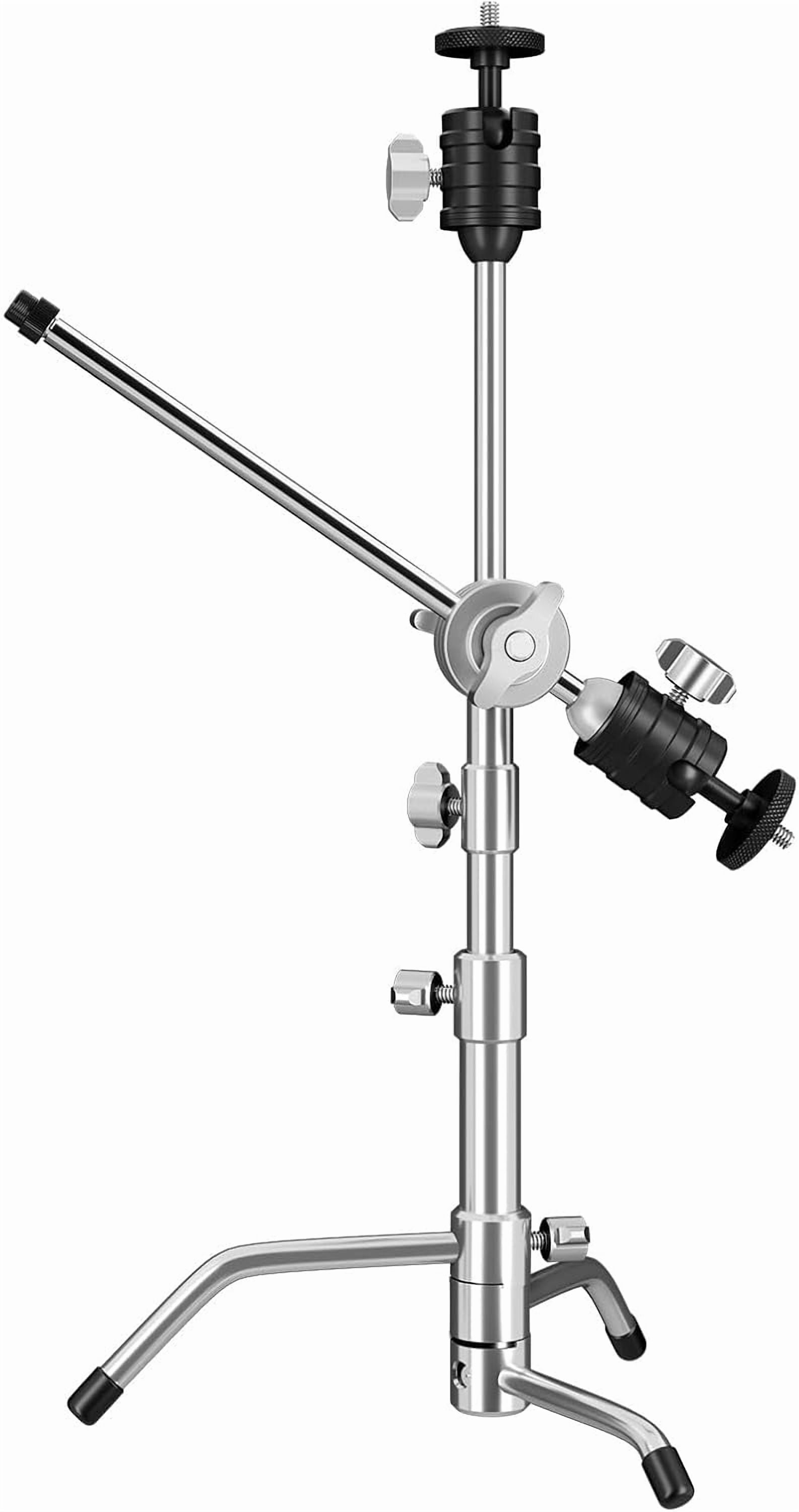 20 Inch  C-Stand All-Metal Adjustable Mic Stand with 13 Inch  Arm Grip  for Camera Smartphone Lights Shock Mount