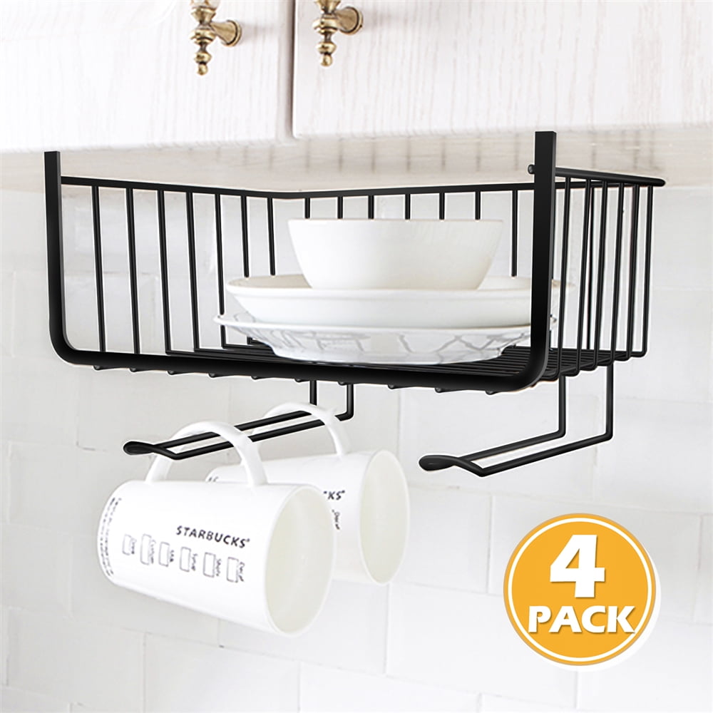 BigRoof Under Shelf Basket Wire Hanging Pantry Storage Organizer For