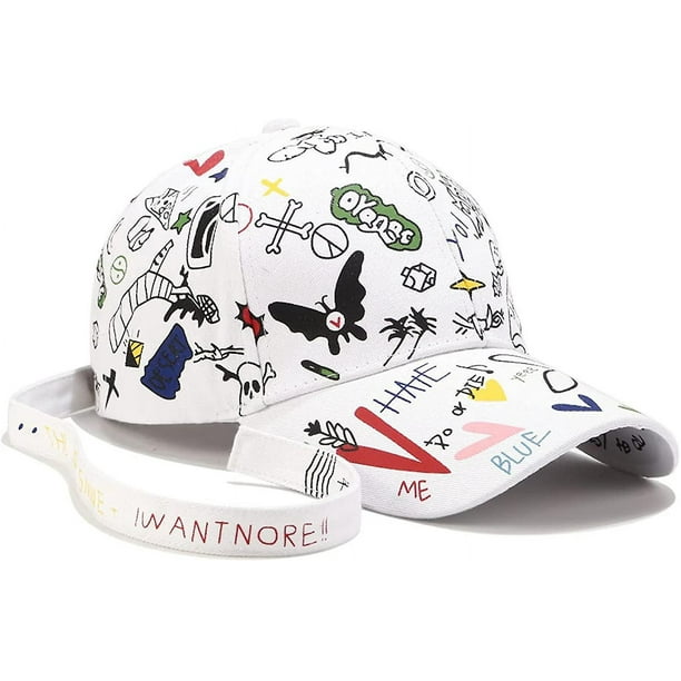 Gorras De Béisbol De Graffiti De Moda Personalidad De Las Mujeres De Los Hombres Sombrero De Sol Transpirable Ajustable Gorra De Sol Gorra De Correa Larga Gorras De Béisbol Neg