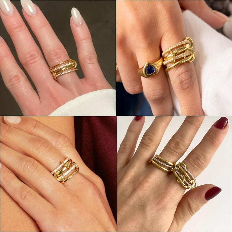 アクセサリー 18K Women's Ring APSVO 18K Gold Plated Stackable Rings for Women Mom Non Tarnish