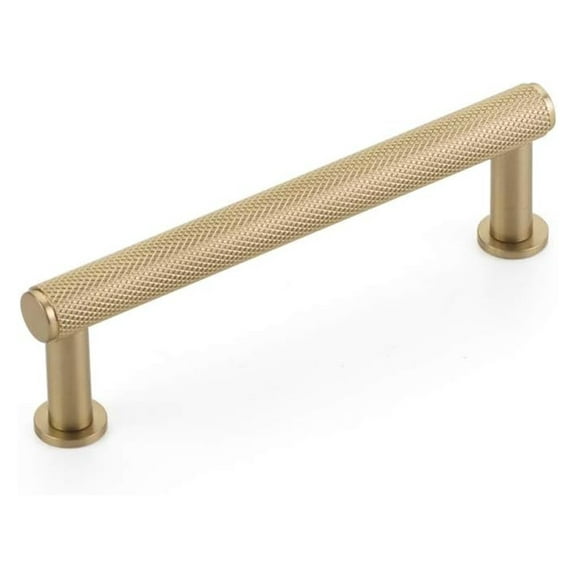 Knurled Cabinet Pulls 4 Inch Brass - Pub House Collection Knobs & Handles - Kitchen Drawer Pulls for Cabinets - Signature Brass Hardware - 5004-SSB