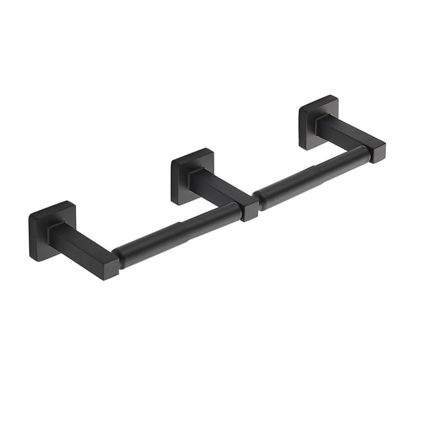 Soporte de toallas de papel negro, soporte de rollo de papel para baño, soporte de hardware de baño, soporte de papel higiénico de dos rollos disponible