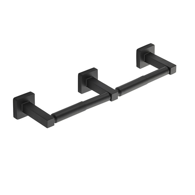 Soporte de toallas de papel negro, soporte de rollo de papel para baño, soporte de hardware de baño, soporte de papel higiénico de dos rollos disponible