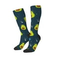 thumbnail image 2 of Balery Avocado in Space Printed Novelty Socks Men's Women's Crew Socks Sports Socks Knee High Socks Cotton Socks Quirky and Cool Socks, 2 of 9