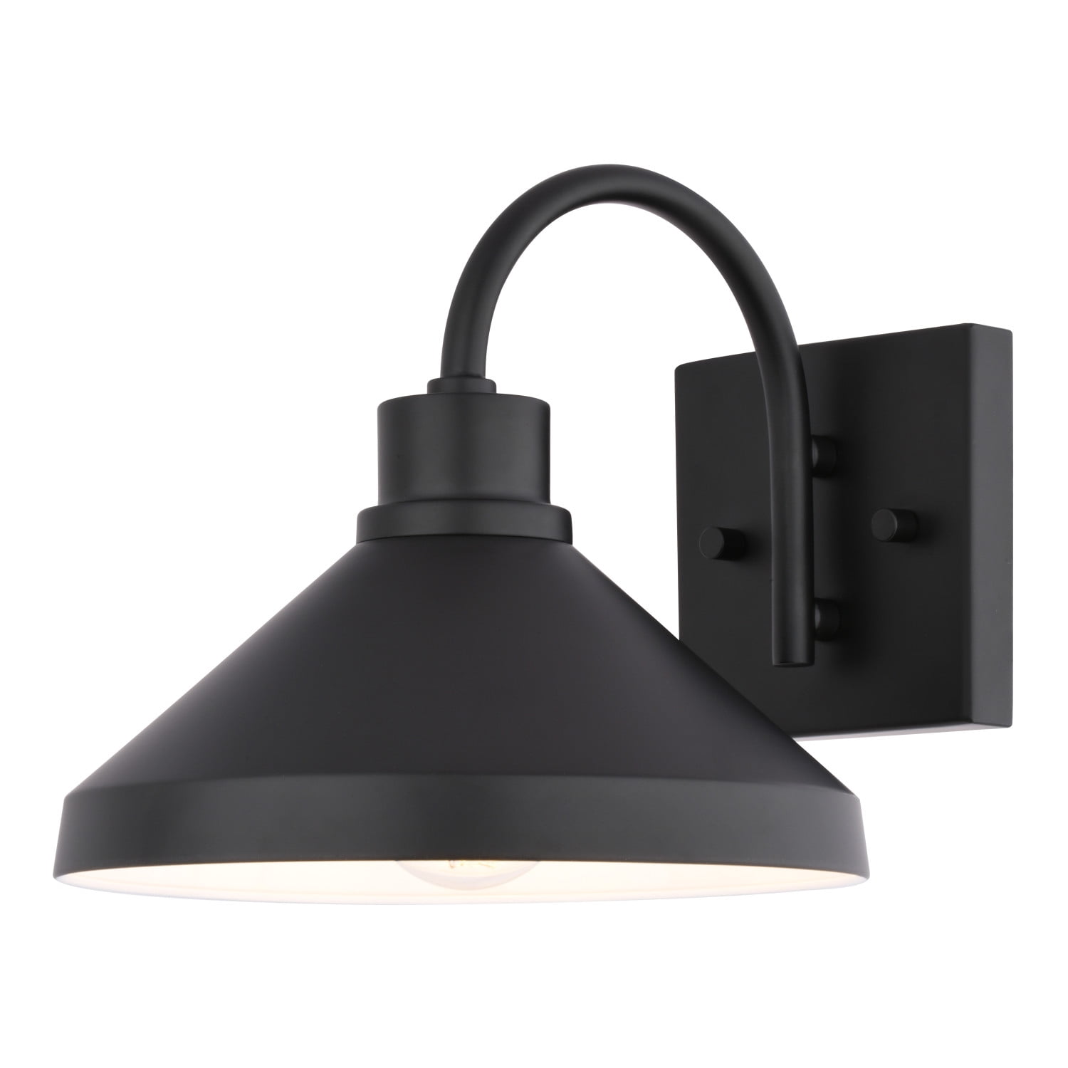 VAXCEL Highland Park Matte Black White Outdoor Wall Sconce Light, LED Compatible