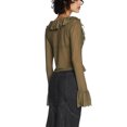 thumbnail image 3 of Coduop Women Sheer Mesh Flared Long Sleeve Open Front Self Tie Crop Top Cardigan, 3 of 5