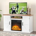 thumbnail image 3 of Moifoi Fireplace TV Stand for TVs up to 43",19" Electric Fireplace & Wooden Storage Cabinet, Adjustable LED Flame, White, 3 of 11