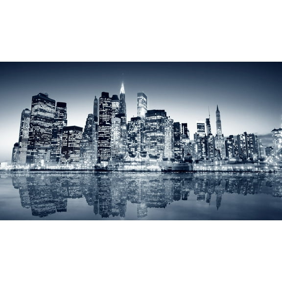 New York City Wall Art NYC Manhattan Skyline Picture Empire State Scene Wrapped Canvas Art For Bedroom Livingroom Decoration Print Ready to Hang