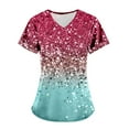thumbnail image 3 of B91xZ T-Shirt Court à Manches Courtes Coupe Classique Col Rond pour Femmes, Rose Vif S, 3 of 3