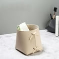 thumbnail image 4 of Leather Desktop Storage Organizer | Pencil Cup Holder & Brush Rack | Key Box & Purse Organizer | Beige/Brown | 11脳11脳13cm | Durable Design for Home, Office, Restaurant, 4 of 6