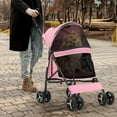 thumbnail image 3 of NALYL Compact Pet Stroller for Small-Medium Dogs/Cats, 4-Wheel Lightweight Umbrella Shaped Portable Puppy Travel Jogger with Breathable Mesh, Cup Holder & Rear Storage, 3 of 11