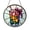 Acrylic 3.5 Inch, variant on Decorative Drink Glass Stained Glass Suncatcher Window Hanging Panel, Colorful Beverage with Ice Cubes Stained Glass Style Window Decor, Round Kitchen Inspired Art Ornament Decorative Home Window