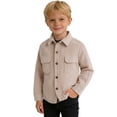 thumbnail image 2 of TIREOW Girls and Boys Corduroy Shirts Jackets Collared Button Front Solid Color Shirts Coat Spring Autumn Casual Shirts Top, 2 of 5