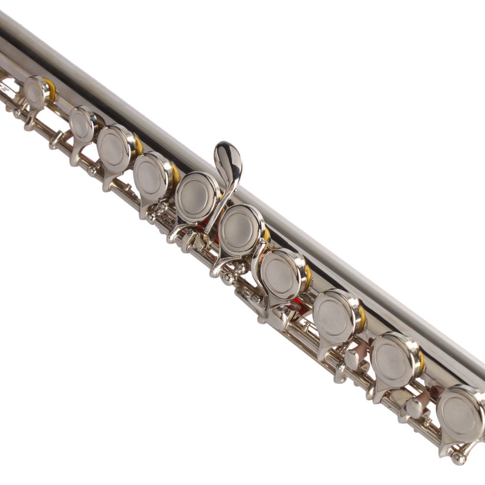 Nickel Plated C Closed Hole Concert Band Flute with E Key