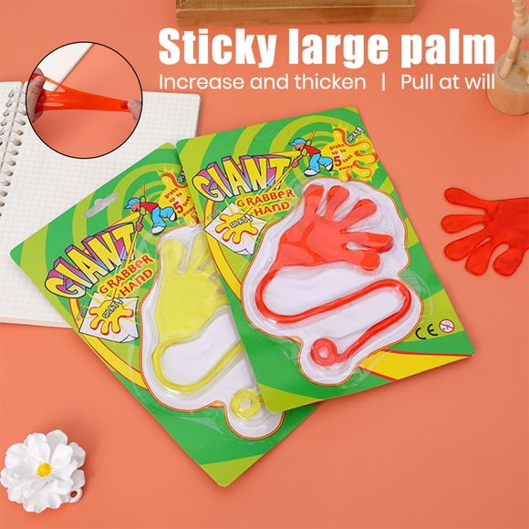 10Pcs Sticky Hand Toy Stress Anxiety Relief Portable Soft Stretch Colorful Palm Toy Kids Adults Party Favors Halloween Christmas Goodie Bag Stuffer Fillers