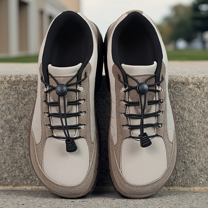 VanWeir Black Lace-Up Men's Casual Sneakers, Outdoor Camping Walking Shoes, Men's Walking and Hiking Shoes，Wide-Toe Barefoot Men's Shoes
