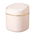 thumbnail image 1 of Cubo de basura de escritorio, lindo cubo de tamaño pequeño, cubo de almacenamiento con tapa, mini cubo de comestibles para el hogar junto a la cama con tapa, simple, 1 of 6