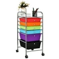 thumbnail image 1 of Costway Carrito con Ruedas Baño Carro Auxiliar Almacenamiento con 6 Cajones Apilables Extraíbles para Cocina Oficina 34 x 43,5 x 76 cm, 1 of 5