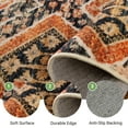 thumbnail image 5 of NewBuros 3'x5' Area Rugs for Living Room, Non-Slip Machine Washable Rugs, Soft Stain Resistant Low Pile Vintage Distressed Print Western Indoor Carpet, Orange, 5 of 10