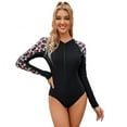 thumbnail image 2 of Women Rash Guard Long Sleeve One Piece Swimsuit Zipper Surfing Bathing Suit UPF 50, 2 of 6