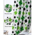 thumbnail image 3 of St Patricks Day Kitchen Curtains Spring Country Green Black Shamrock Cafe Short Curtains for Bathroom Blackout Window Curtain Grommet Small Window Treatment Drapes for Bedroom Living Room 52"x45"x2, 3 of 9