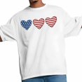 thumbnail image 3 of Independence Day Love Heart Men's T Shirts Patriotic American Flag Red Stripe Blue Star T-Shirt for Men Crew Neck Tees Cotton Tops White, S, 3 of 9
