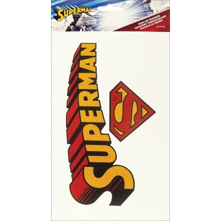 Wrights DC Comics Iron-On Transfers-Glitter Superman W/ Logo 5.5"X8"