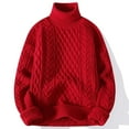 thumbnail image 5 of Chandails Décontractés à Manches Longues pour Hommes Automne Hiver Chauds en Tricot Chandail pour Hommes Col Roulé de Haute Qualité Chandails Couleur Unie 3TG-M, 5 of 5