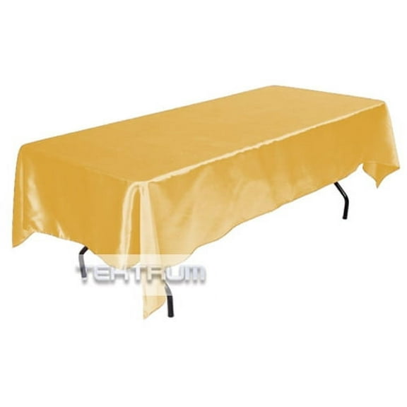 TEKTRUM 60 X 102 INCH 60"X102" RECTANGULAR SILKY SATIN TABLECLOTH - PREMIUM FABRIC - Gold