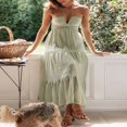 thumbnail image 3 of Robe Longue Dos Nu Sans Manches Ligne A Fluide pour Femmes Robe de Plage, 3 of 6