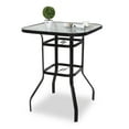thumbnail image 6 of UBesGoo Glass Dining Table, Bar Height Table for Coffee, Breakfast, Patio Bar Table for Balcony, Deck, Porch, Sturdy Iron Frame, Black, 6 of 7