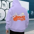 thumbnail image 2 of Mens Hoodies Casual Halloween Pumpkin Print Long Sleeve Hooded Sweatshirt Pullover Soft Loose Fall Winter Daily Wear Mens Sweatshirts Purple XXXL, 2 of 4