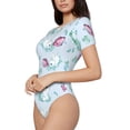 thumbnail image 2 of The Xecao Rabbit And Butterfly Women's Crew Neck Body Suit, a short-sleeved bodysuit and basic swimsuit, both comfort and style for dating and daily life, 2 of 9