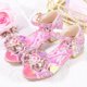 thumbnail image 1 of Sandalias de niñas congeladas de dibujos animados de Disney, novedad de verano, tacones altos, zapatos de punta abierta a la moda de princesa elsa, zapatos para niñas pequeñas, plantilla de 17,5 cm Gao Jinjia LED, 1 of 2