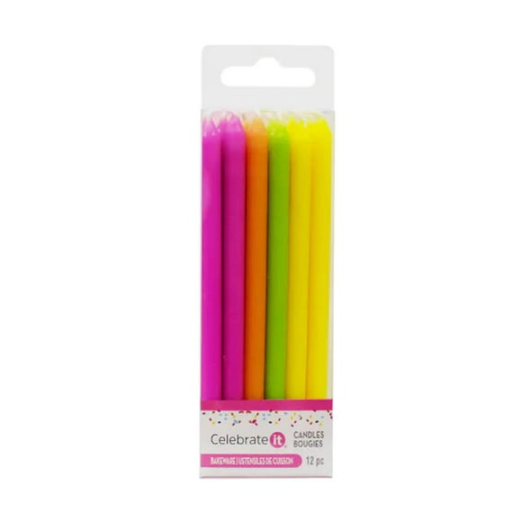 Neon Colored Candles by Celebrate It, 12ct.